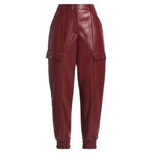 NEW CINQ A SEPT women's leather skinny kelly pant in oxblood